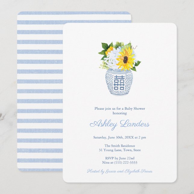 Smart Ginger Burk Sunwers Boy Baby Shower Inbjudningar (Fram/baksida)