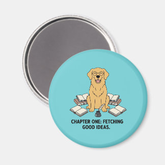 Smart Golden Retriever Författare Bokälskare Aqua Magnet