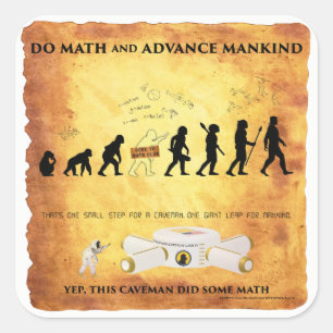 Smart Grottman: Do Math and Advance Mankind Sticke Fyrkantigt Klistermärke