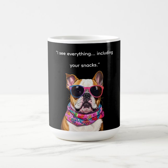 Smart Hund med Glasögon – Roligt Nerd Valp Citat Kaffemugg (Center)