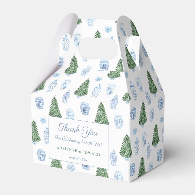 Smart Julgran Blue White Ornaments Bröllop Presentaskar (Framsidan Sidan)