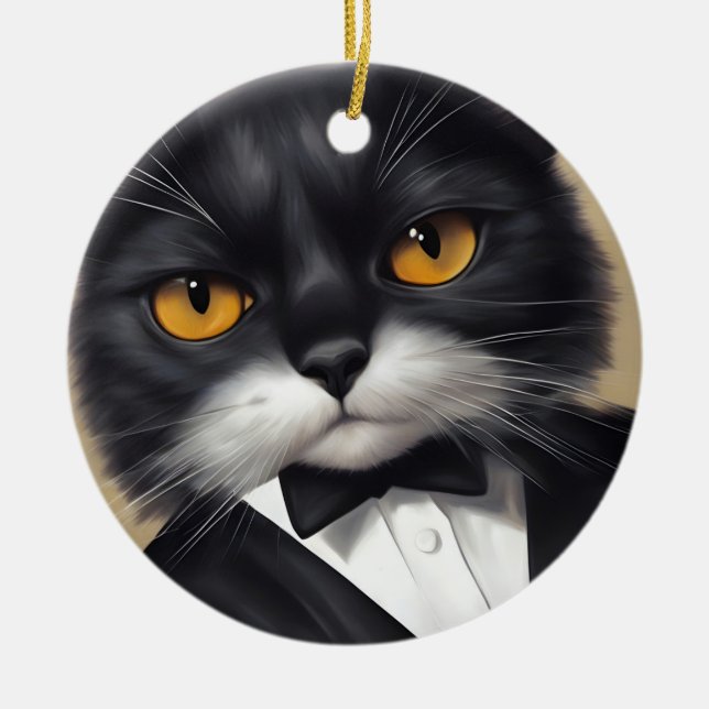 Smart Katt Julgransprydnad Keramik (Framsidan)