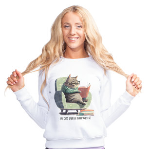 Smart katt som läser en bok-beklädd skyddsstol t shirt