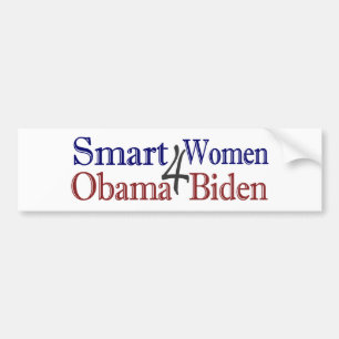 Smart kvinnor för Obama Biden Bildekal