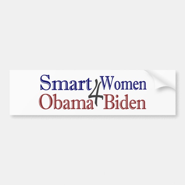 Smart kvinnor för Obama Biden Bildekal (Framsidan)