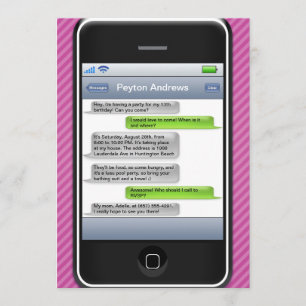Smart mobil iParty födelsedagsfest för lilor/för Inbjudningar