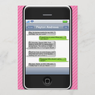 Smart mobil iParty födelsedagsfest för rosor/för Inbjudningar