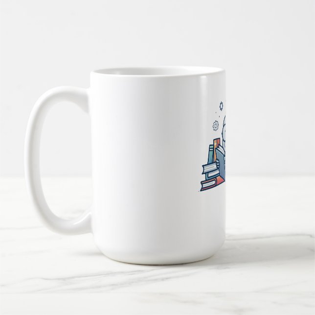 Smart Nörd Hjälp Läsning Böcker Söt Bokmask Kaffemugg (Vänster)