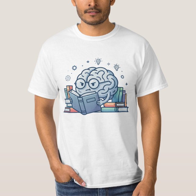 Smart Nörd Hjälpläsning Böcker Söt Bokmask T Shirt (Framsida)