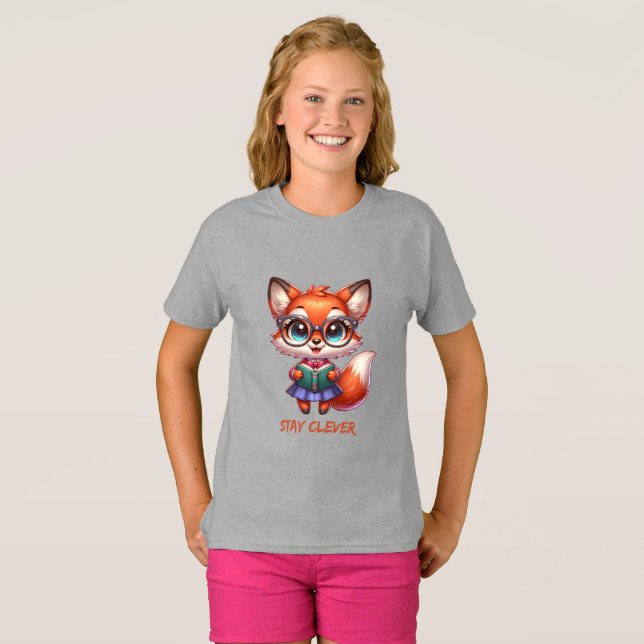 Smart och Clever Räv T Shirt (Hel framsida)