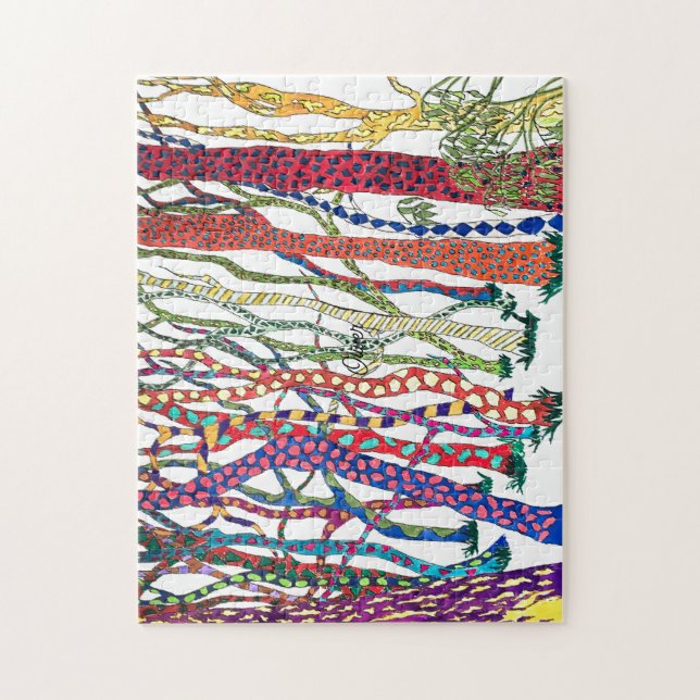 smart och lycklig-galna skogsvattenfärg pussel (Vertikal)