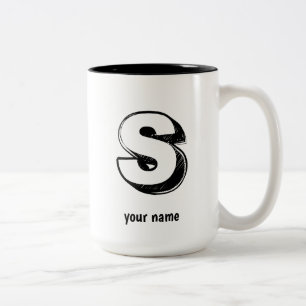 smart och sofistikerad S &namn Två-Tonad Mugg