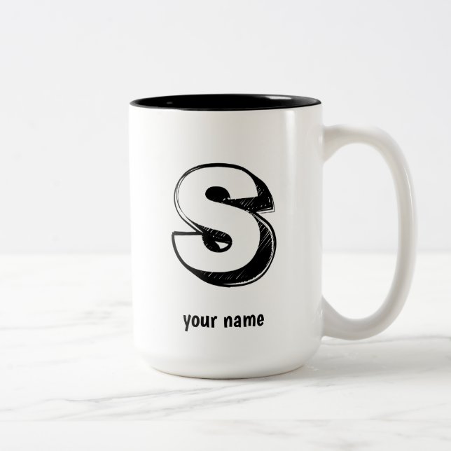 smart och sofistikerad S &namn Två-Tonad Mugg (Höger)