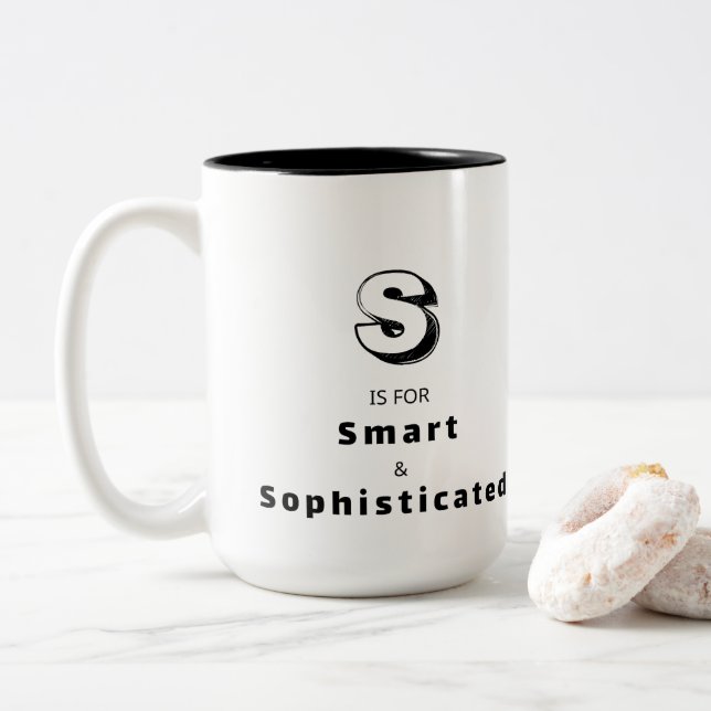 Smart och sofistikerad S - Personlig lyx Två-Tonad Mugg (Med munk)