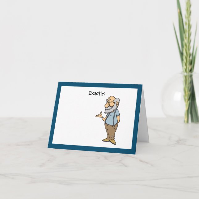 Smart Old Man-Tecknad, underbart äldre visdom Kort (Framsida)