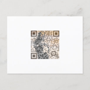 Smart Orange Shades Monochrome Indie Sång QR-kod Vykort