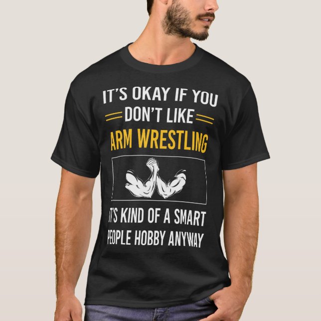 Smart People Arm Wrestling Armwrestling T Shirt (Framsida)