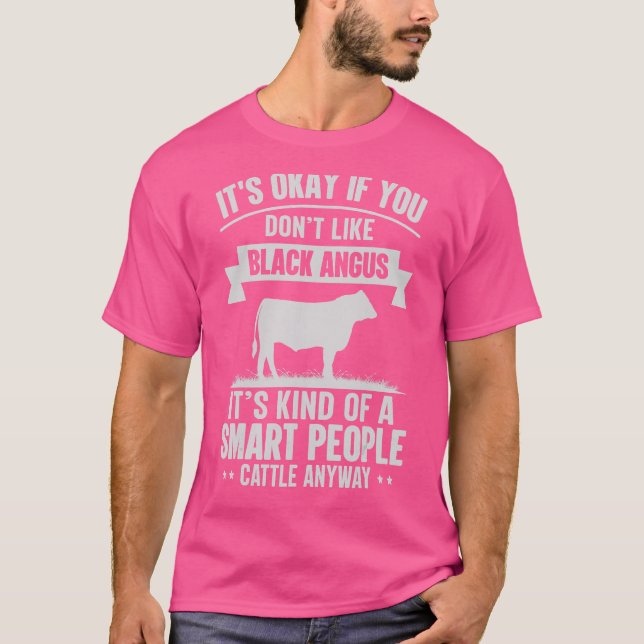 Smart People Cattle Farmer Cow Breed Black Angus T Shirt (Framsida)