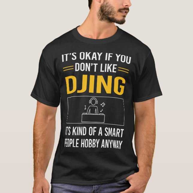 Smart People Djing DJ Disk Jockey Deejay T Shirt (Framsida)