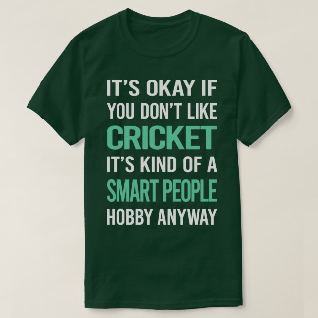 Smart People Hobby Cricket T Shirt (Design framsida)