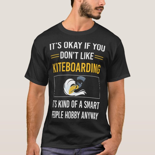 Smart People Kiteboarding Kiteboard Kiteboarder T Shirt (Framsida)