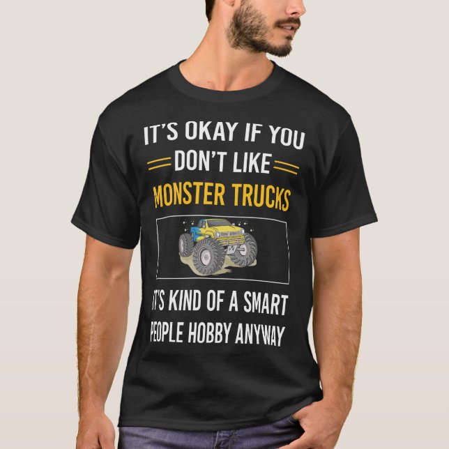 Smart People Monster Lastbil Lastbilar T Shirt (Framsida)