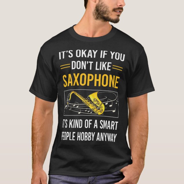 Smart People Saxophone T Shirt (Framsida)