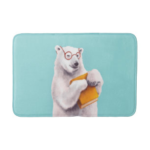 Smart Polar Bear Bok Älskare Badrumsmatta