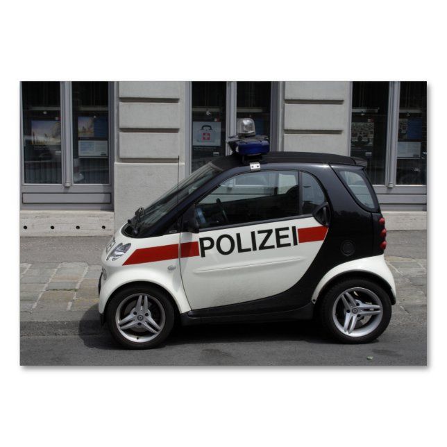 Smart Police Car Wien Österrike Bordsnummer (Framsidan)