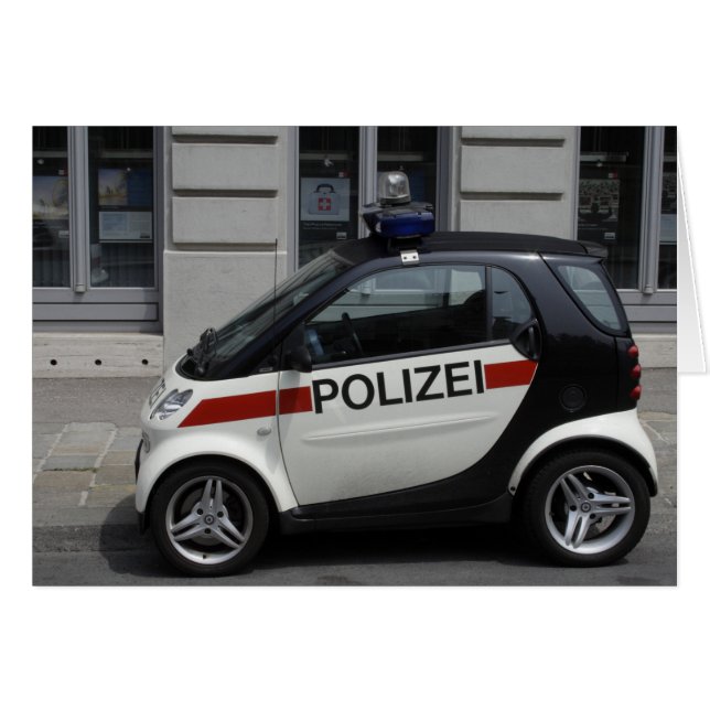 Smart Polizei Auto Hälsningskort (Framsidan Horizontal)