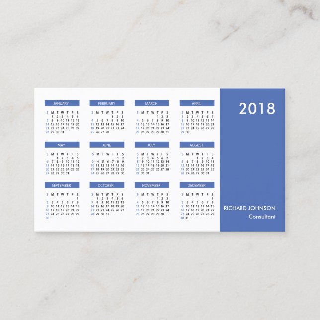 Smart Professionell SImple Calendar-Affärskort Visitkort (Framsida)
