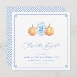 Smart Pumpkins Chinoiserie Blue and White Bröllop Spara Datumet