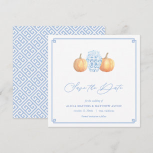 Smart Pumpkins Chinoiserie Blue and White Bröllop Spara Datumet