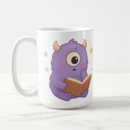 Smart Reading Monster Kids Mug — Purple Study Kaffemugg