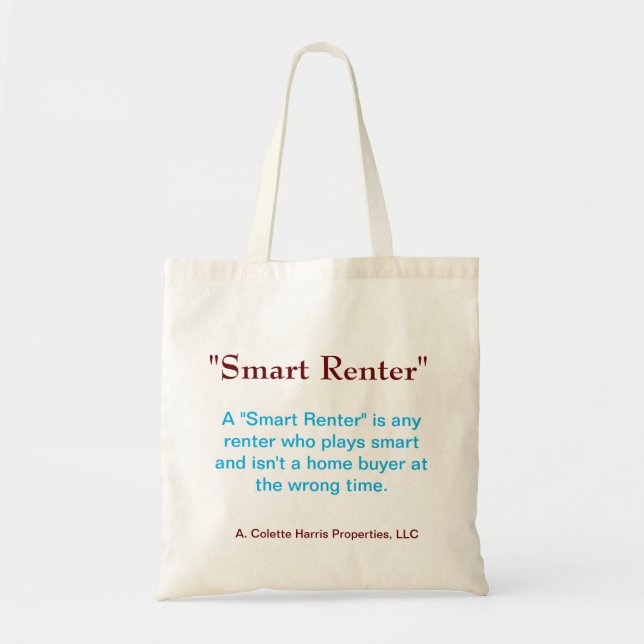 Smart Renter Tote - Design 2 Toxt Bag Tygkasse (Framsidan)