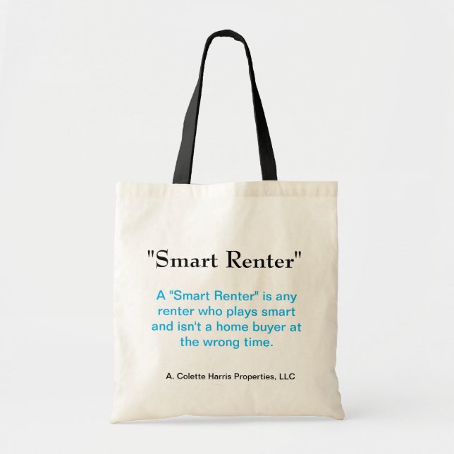 Smart Renter Tote - Design 4 Toxt Bag Tygkasse (Framsidan)