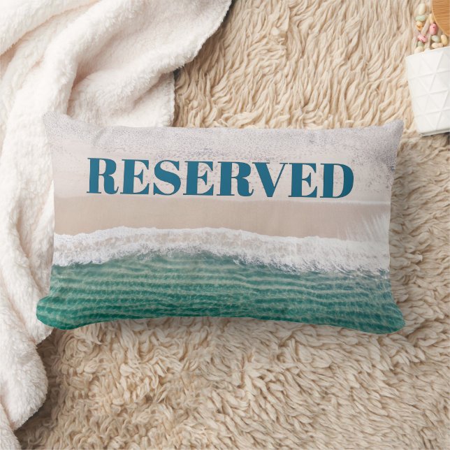 SMART! 🏖️ "Reserverad" Strandkudde – Semester Lumbarkudde (Filt)
