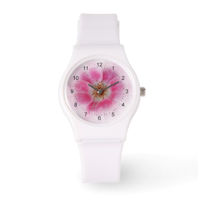 smart rosa-blomma armbandsur (Framsida)