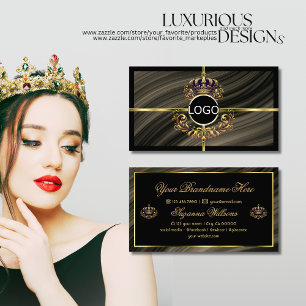 Smart Royal Brown Guld Krona med Logotyp Sumptuous Visitkort