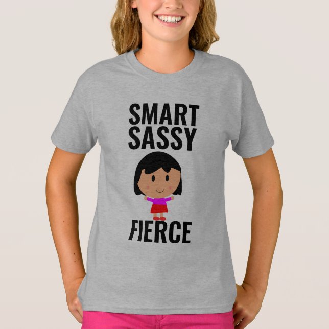 SMART SASSY FIERCE GIRL Power DAM WOMENS T Shirt (Framsida)