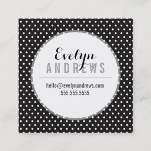 SMART SIMPLE SPOT mini polka dot mono black white Fyrkantigt Visitkort