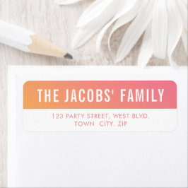 SMART-snyggt övertoning av modern rosa-gult Returadress Etikett