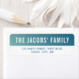 SMART-snyggtens moderna, högkapacitetsblå toning Returadress Etikett