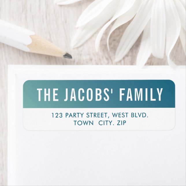 SMART-snyggtens moderna, högkapacitetsblå toning Returadress Etikett (Insitu)