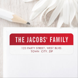 SMART-snyggtens moderna röda burgundygradient med  Returadress Etikett