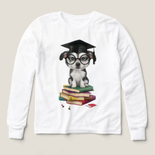 Smart Studenten-Hund-märke - Cute-Valp med glas T Shirt