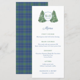 Smart Tartan Winter Wedding Förlovningsfest Meny