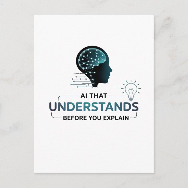 Smart teknik för artificiell intelligens vykort (Framsida)