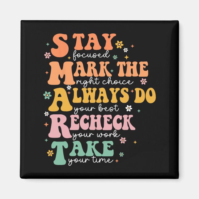 Smart Test Day Squad Funny Student Teacher Testing Magnet (Framsidan)