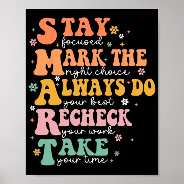 Smart Test Day Squad Funny Student Teacher Testing Poster (Framsidan)